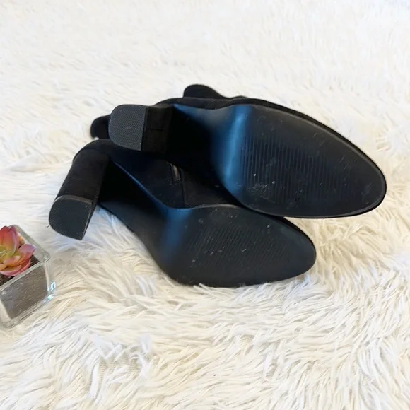Steve Madden EDIT Black Faux Suede Ankle Boot Heel women size 8 - Picture 6 of 6